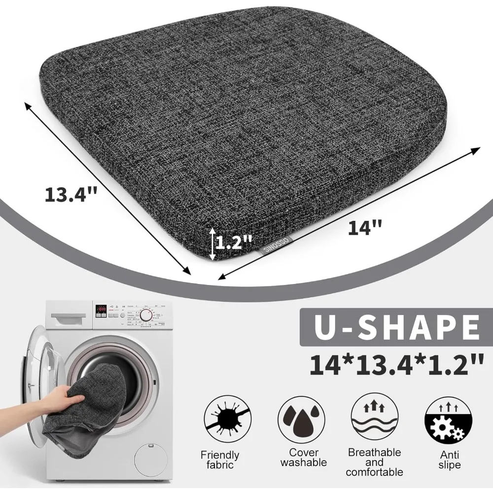 SINOSSO رغوة الذاكرة 14 وسائد كرسي معدنية 4 قطع، منصات كرسي مغناطيسية على الطراز الحديث المتشابك لتناول الطعام والمطبخ والمقهى بيسترو St