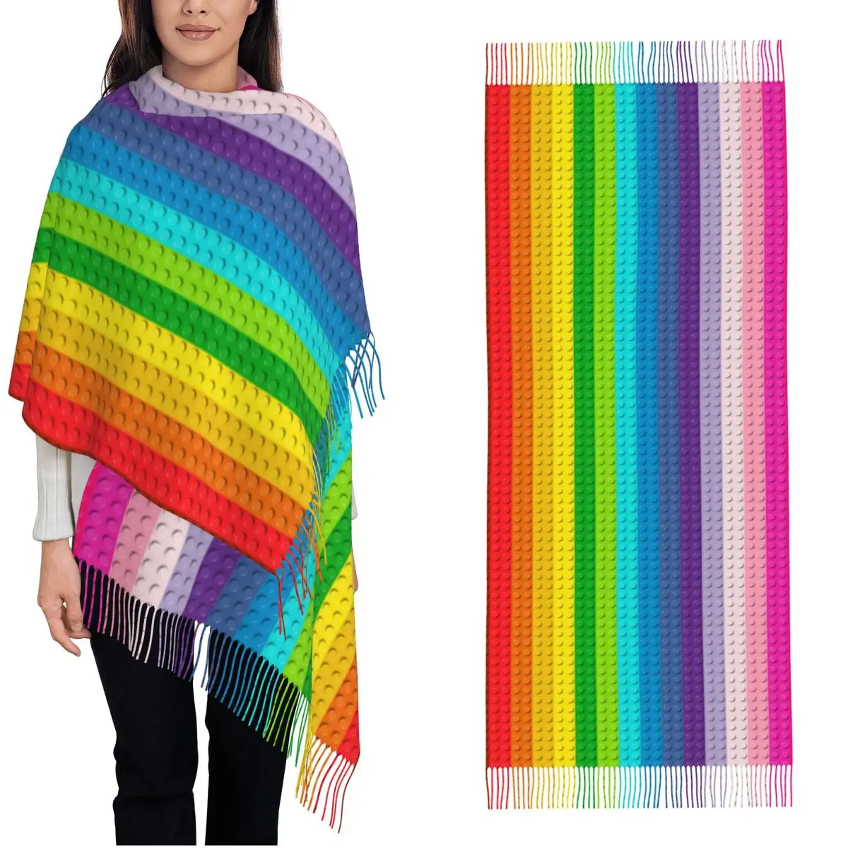 

Много пластиковых строительных игрушечных блоков, баннерный шарф, большие шарфы унисекс с кисточкой, зимняя винтажная шаль, теплая бандана