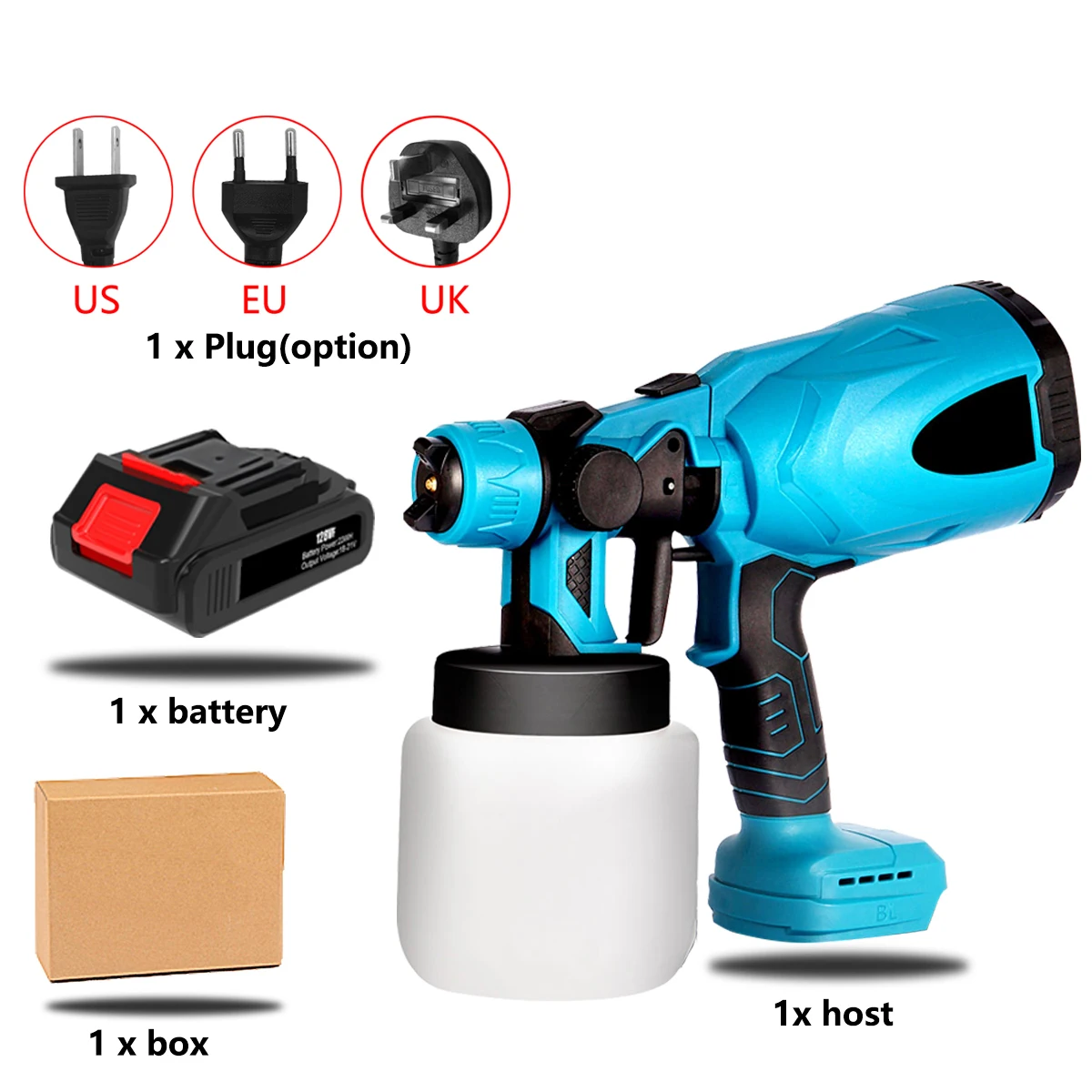 2023 Electric Cordless Spray Gun High Power Electric Paint Sprayer 4200RPM Home DIY Easy Spraying 800 ML For Makita 18V Battery