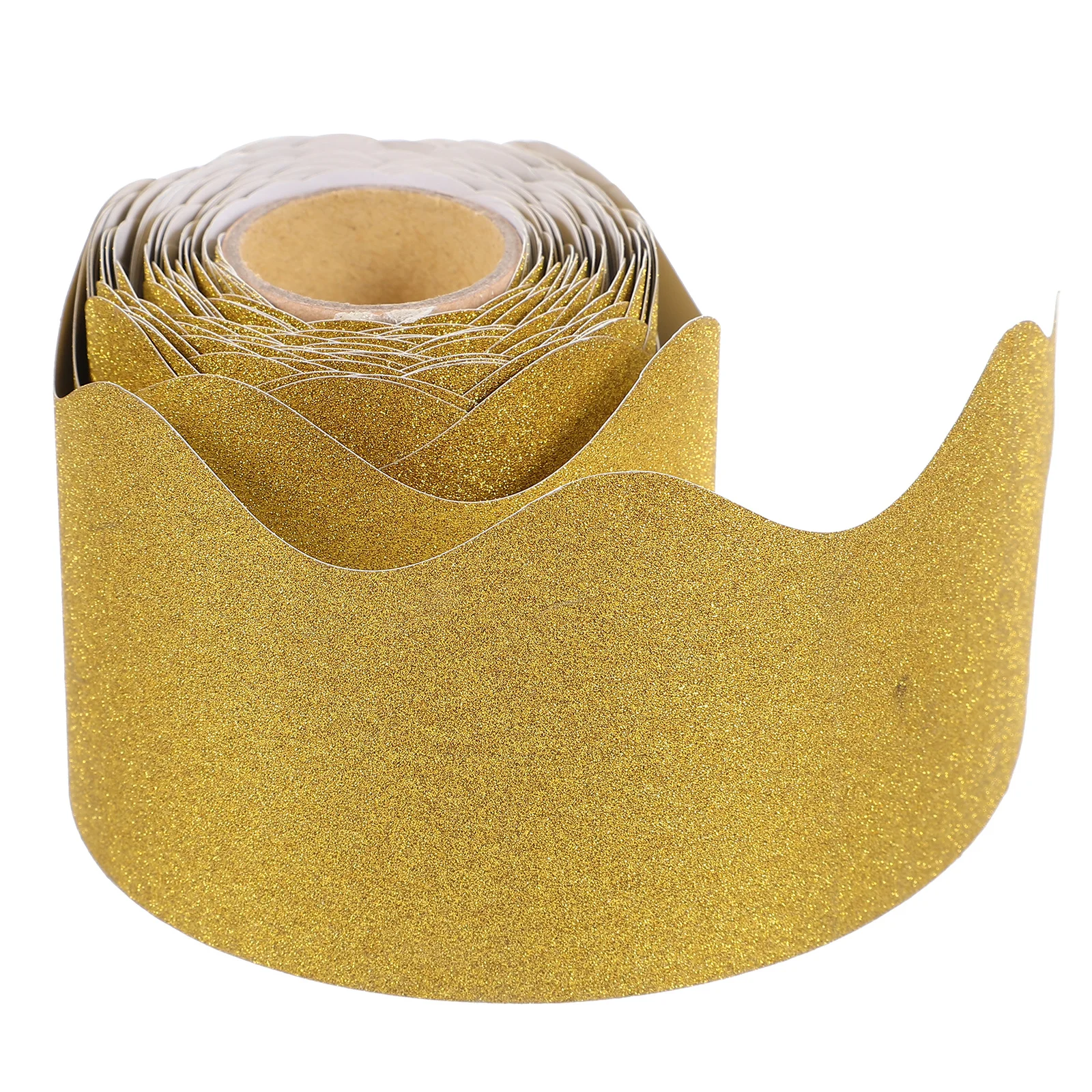 

1 Roll Gold Wave Border Trim Decorative Paper for Blackboard Bulletin Board Chalkboard Whiteboard Classroom Office Home Festival