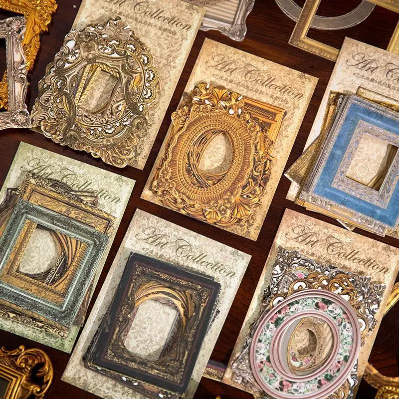 30 pcs Vintage Border Hollow Cut Material Paper for DIY Handmade Album Scrapbook Junk Journal Craft Decorative Paper Supplies