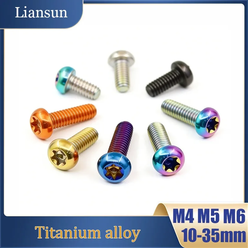 

6Pcs Titanium Button Head Allen Bolt M5 M6 M8 Titanium Bolts Disk Brake Rotor Bolts for MTB Bike Bottle Cage Screws