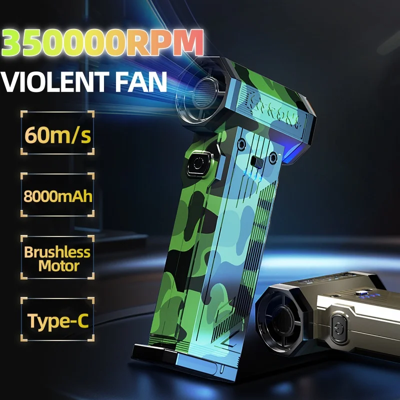 

Powerful 350000 RPM Turbo Fan Air Blower Portable Wireless Dust Cleaner Type-C Charging Brushless Jet Blower Home Cleaning Tool