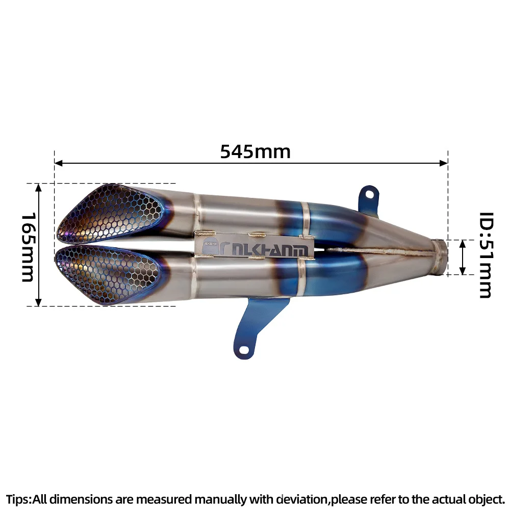 Suitable For Motorcycle XMAX300 Modified Exhaust Pipe Front Section, Integrated Front Section DY Taizi, Titanium Alloy Exhaust