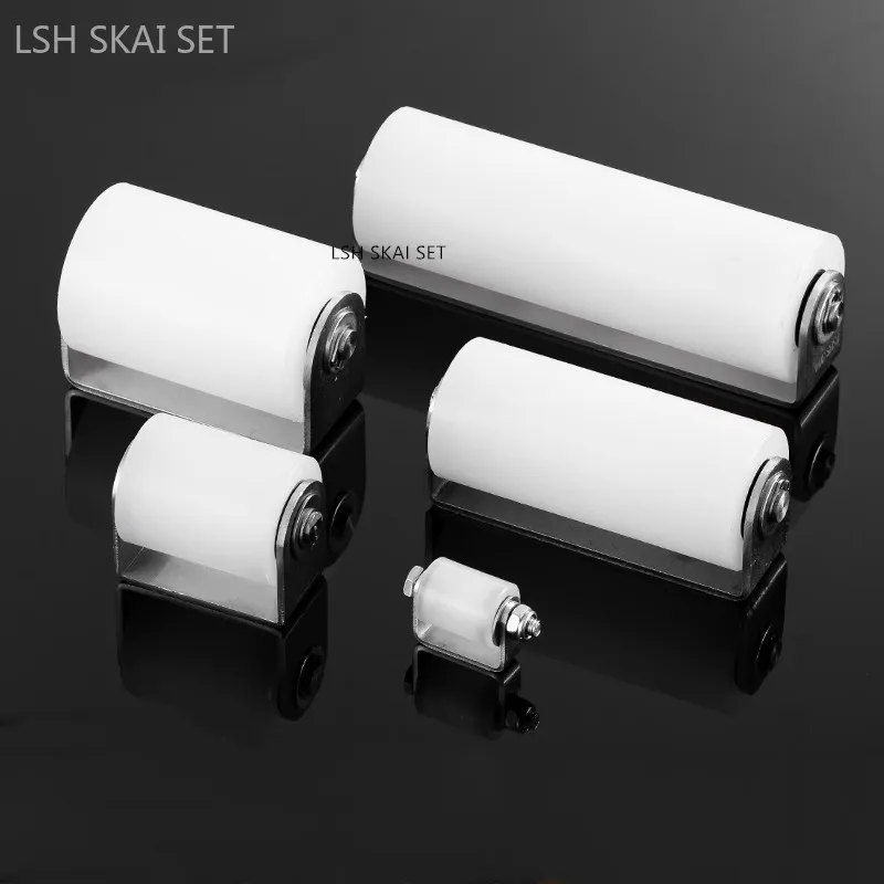 1PC Stainless Steel Base Guide Pulley Silent Bearing Nylon Pulley Sliding Barn Door Roller Bathroom Shower Door Track Wheel