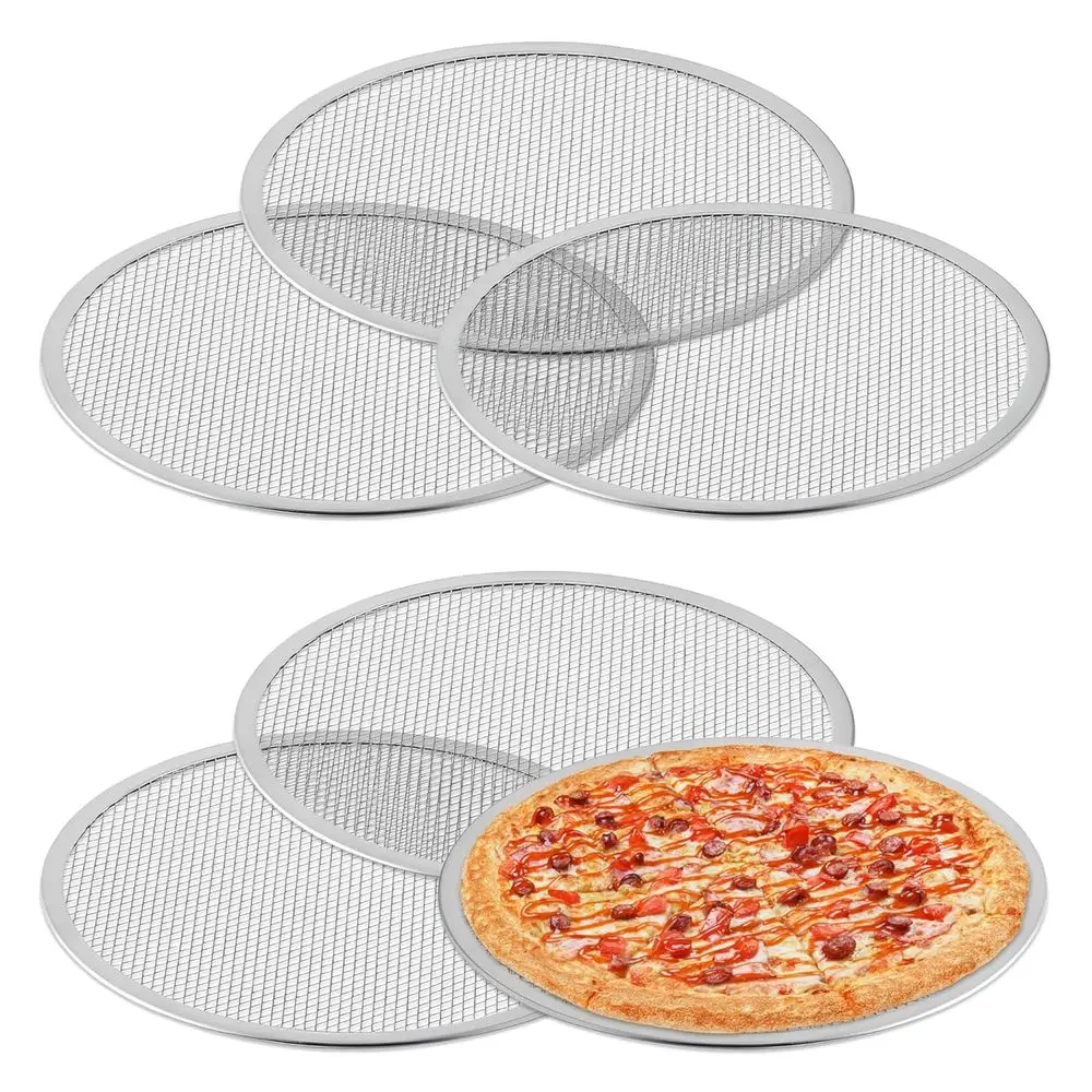 

6-Pack 16 Aluminum Pizza Screens - Heavy Duty for Home, Pizzerias & Restaurants