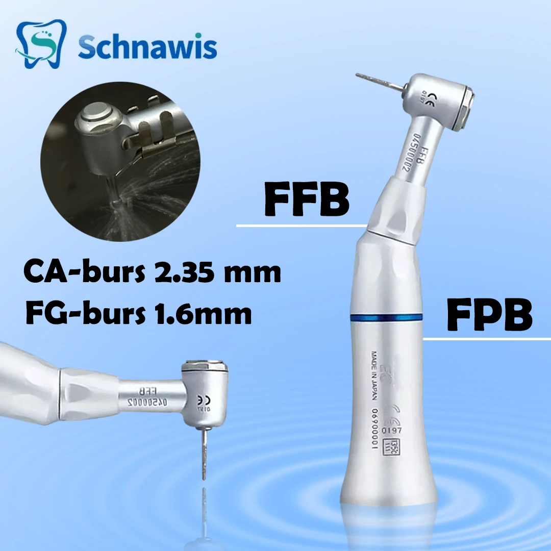 

Стоматологический наконечник с прямым приводом FFB/FPB 1:1, контр-угол, низкая скорость, наконечник с обратным углом, наконечник с обратным направлением, Ø 2,35 мм/FG-burs 1,6 мм
