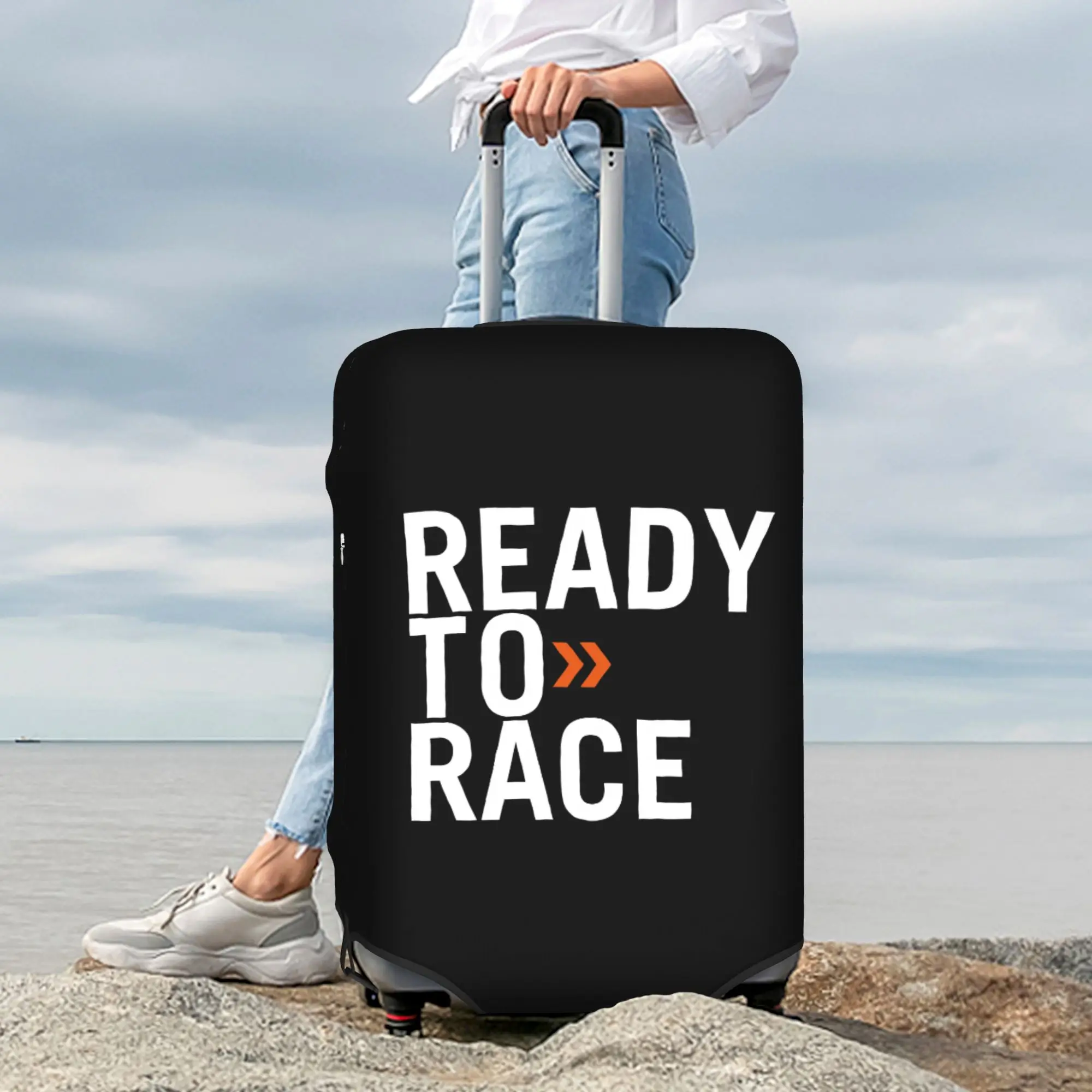 Custom Ready To Race Luggage Cover Fashion Racing Sport Motorcycle Rider Suitcase Protector Covers Suit For 18-32 inch