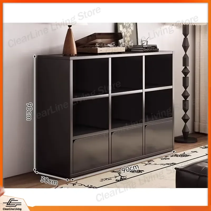 Modern Black Slate Bookshelf Cabinet Multi Layer Storage Shelf Unit Living Room Hotel Furniture Organizer Display Rack Home