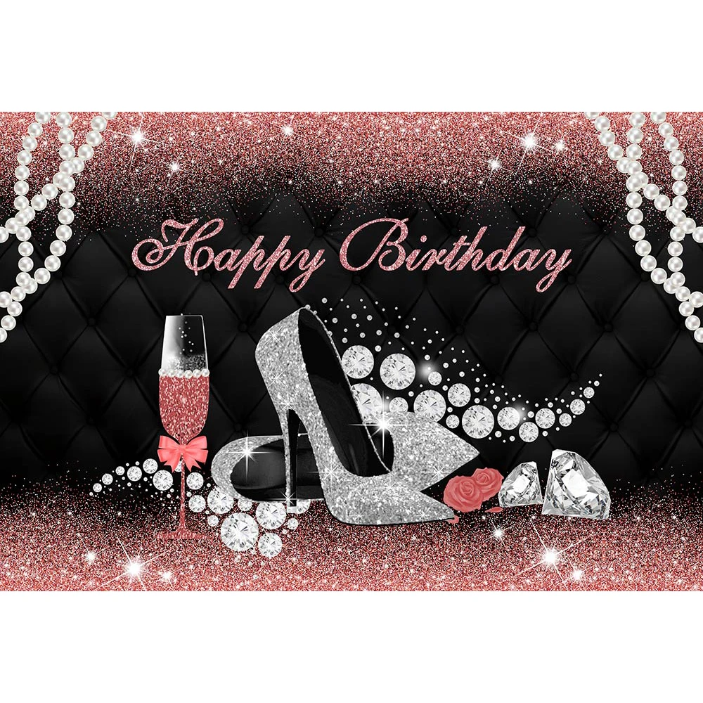 Mocsicka-Fondo de fotografía para fiesta de cumpleaños de mujer, telón de fondo de tacón alto para niña, decoración de pastel, brillo, diamante, teléfono, estudio fotográfico