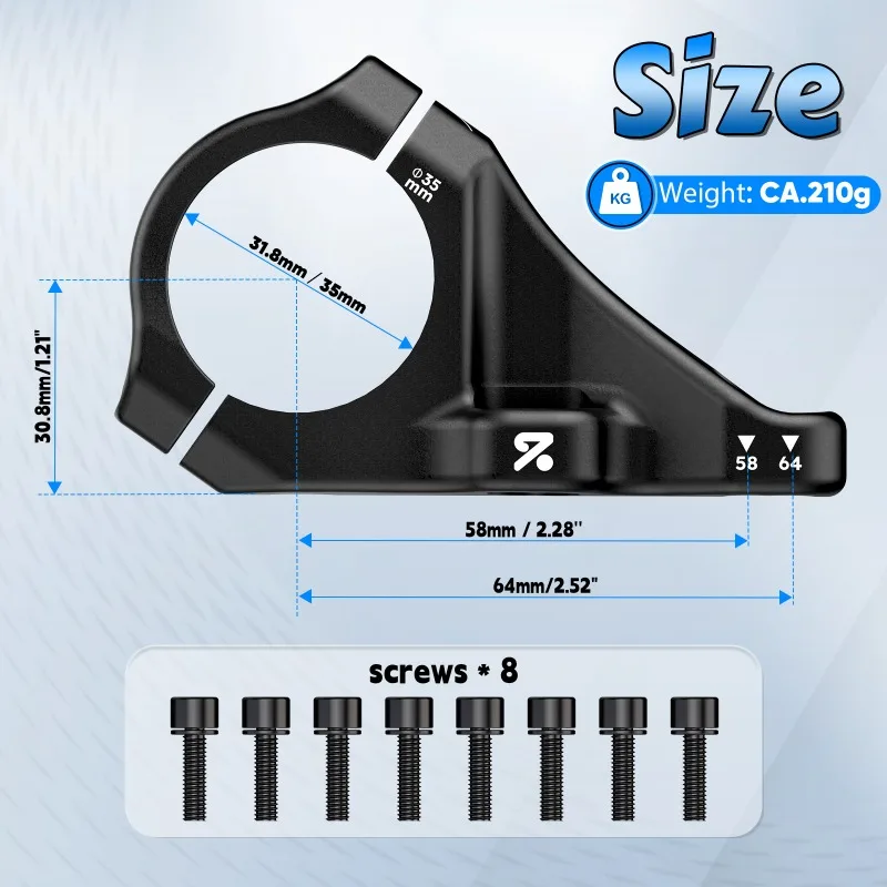 

Вынос руля BUCKLOS DH Direct Mount 31.8/35 мм, CNC, для MTB, с двойной короной, 31.8*28.6 мм, высокопрочный велосипедный вынос руля
