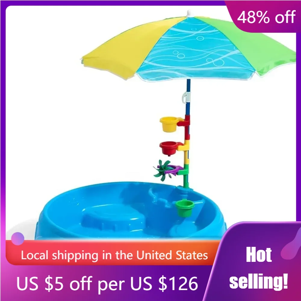 

Sunshade Pool, Outdoor Summer Swimming Pool with Umbrella, Easy To Assemble, 7-piece Set of Accessories, Swimming Pool