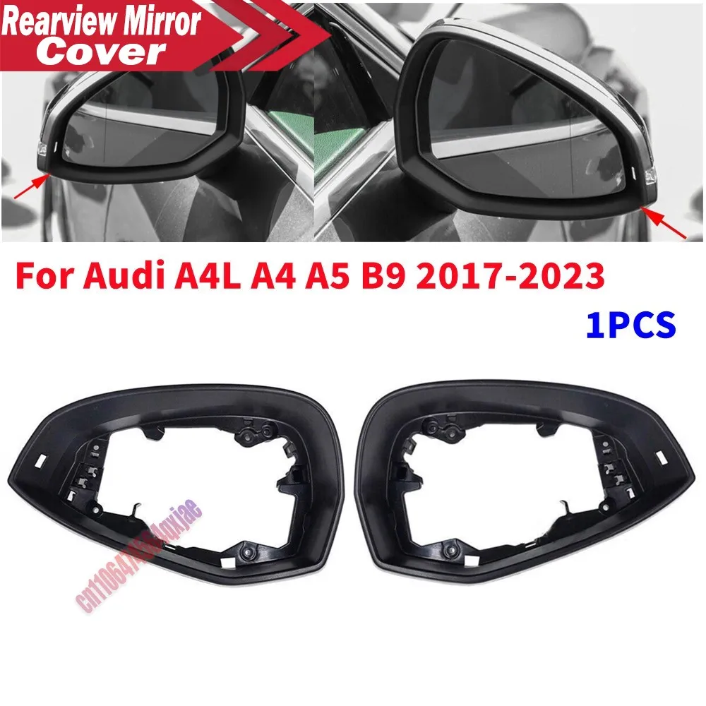 For Audi A4 A4L A5 B9 2017-2023 Rainproof Rearview Mirror Eyebrow Protector Cover ABS Frame Mirror Replacement Part