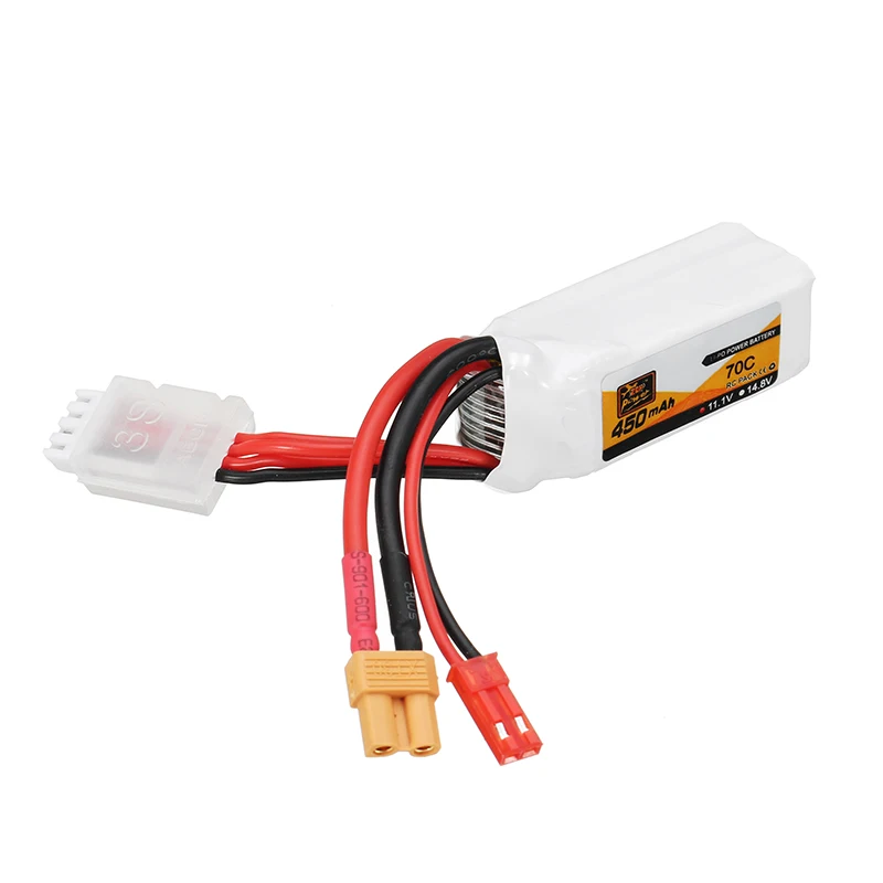 ZOP Power 11.1V 450mAh 70C 3S Lipo Battery JST XT30 Plug for FPV Racing Multi Rotor