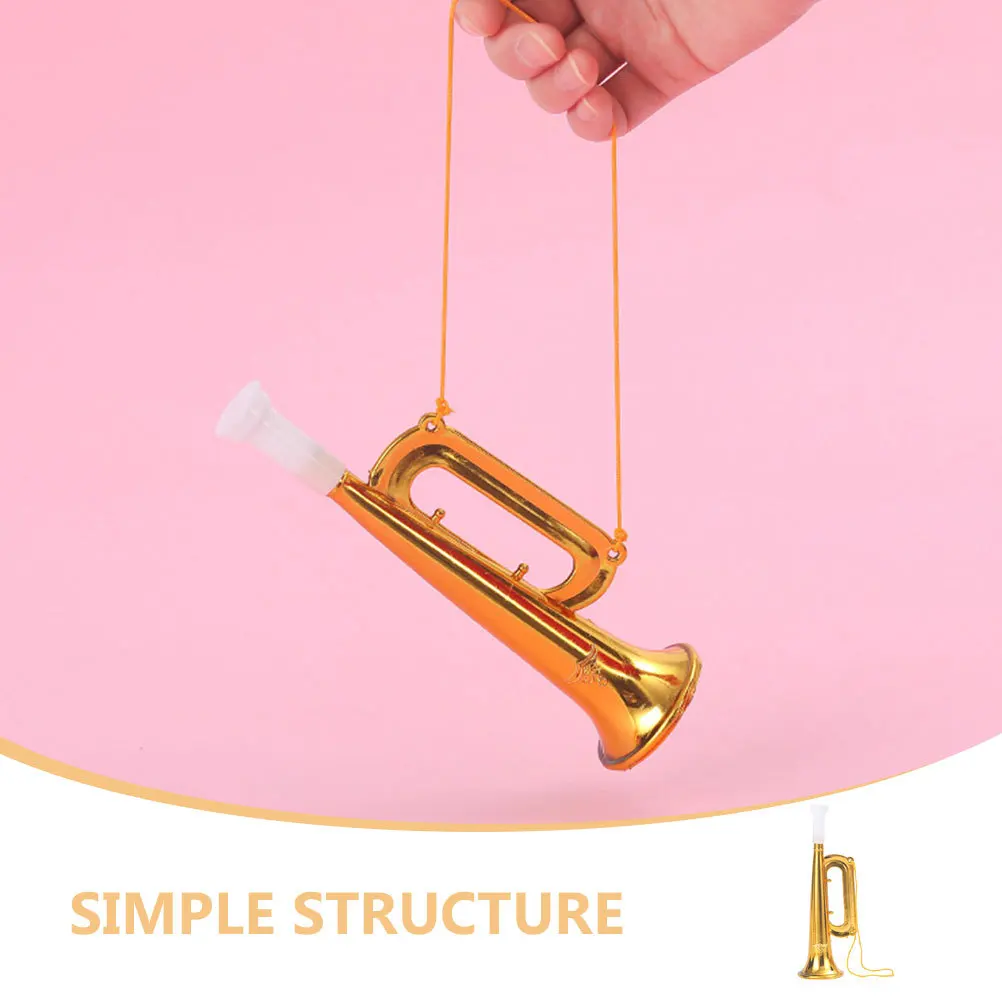 12Pcs Plastic Trumpet Interesting Musical Instrument for Kids Safe ABS Material Compact Children Supplies Small Trumpet