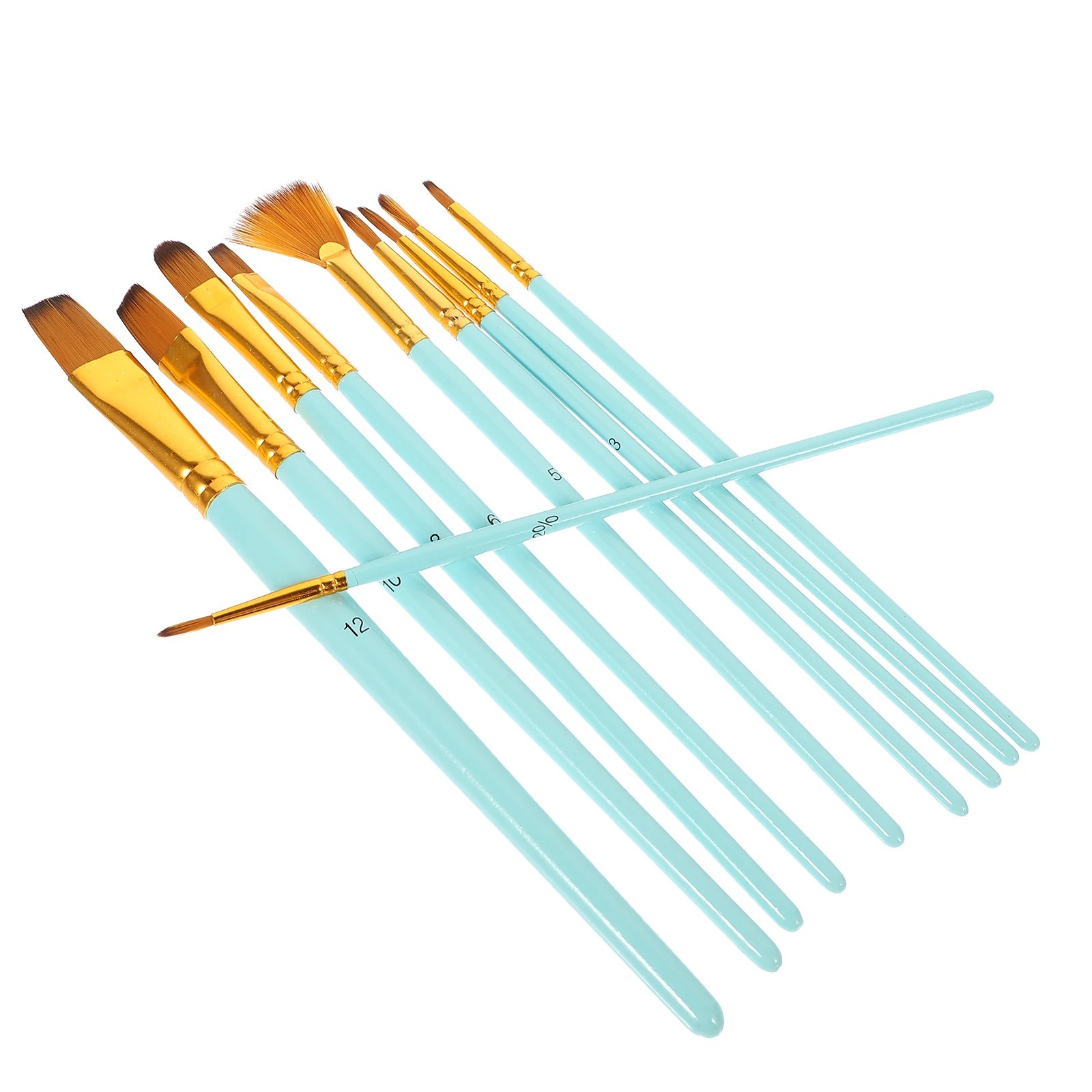 

10 Pcs Water Color Brush Two-color Nylon Hair Paint Brushes Aluminum Tube Child