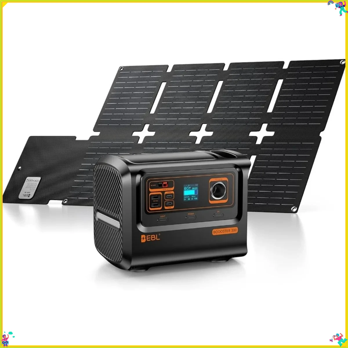 238Wh ソーラー発電機、300W 純粋な正弦波 AC & 60W USB-C PD 急速充電、キャンプ、停電用