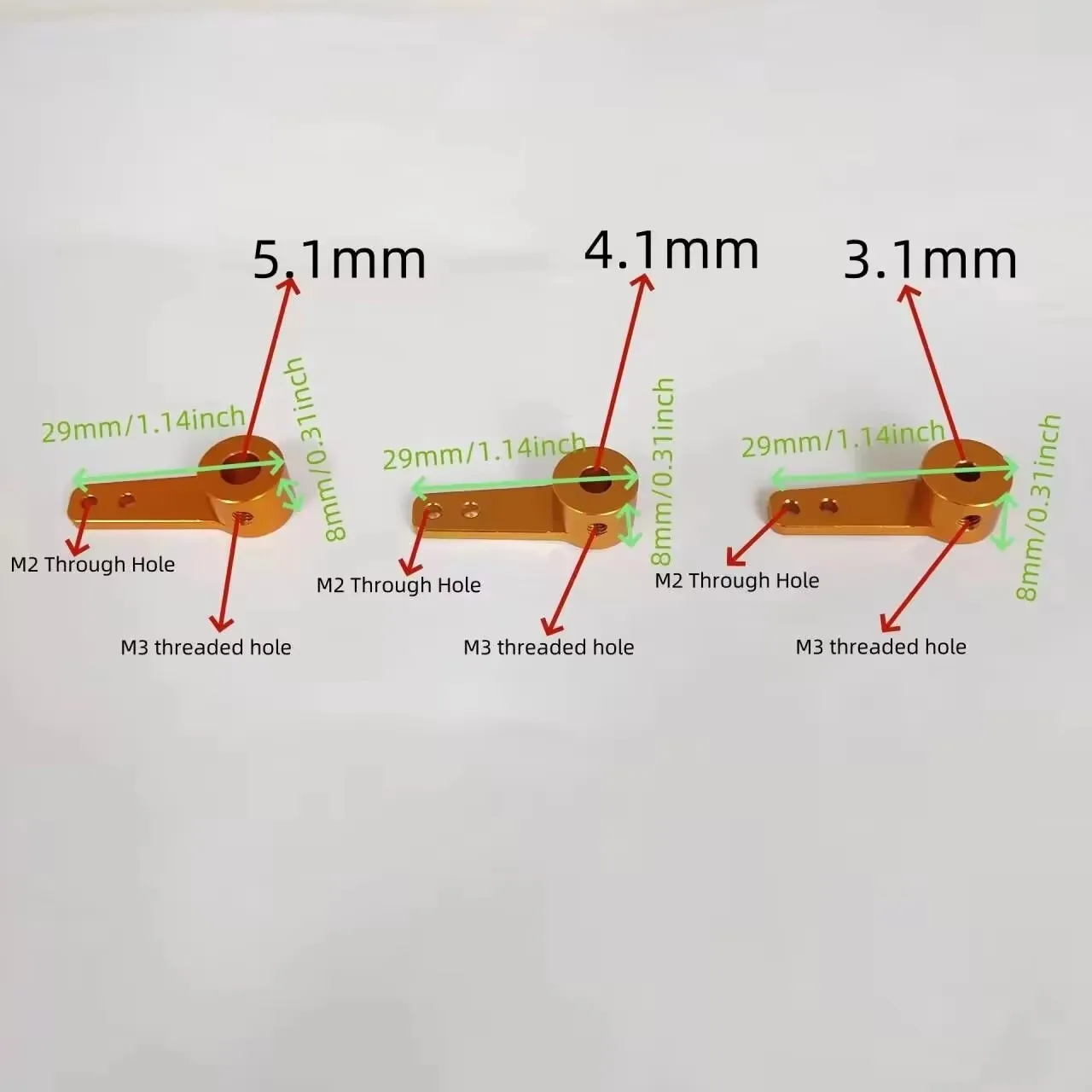 1PC Aluminum Alloy Single Steering Servo Arm Horn 3.1/4.1/5.1mm For RC Car Crawler Large Torque Digital Coreless Servo Parts