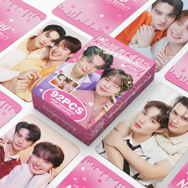 92 PCS Thai Drama CP KengNamping Conjunto de Cartões de Fotos - Personagens Keng & Namping Cartão LOMO Colecionável com Adesivos