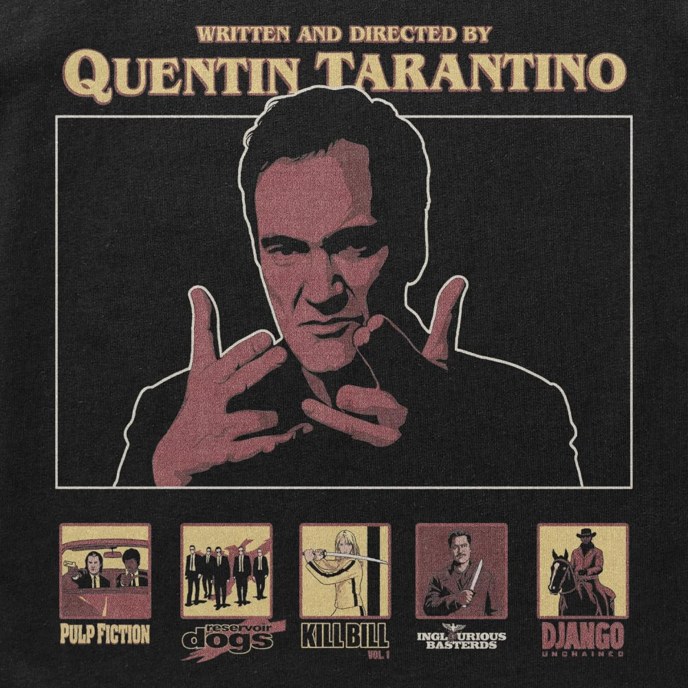 Quentin Tarantino Graphic T-Shirt Cult Film Director Art Tee Movie Credits Vintage Tee Clothing Short Sleeve Unisex Men Women