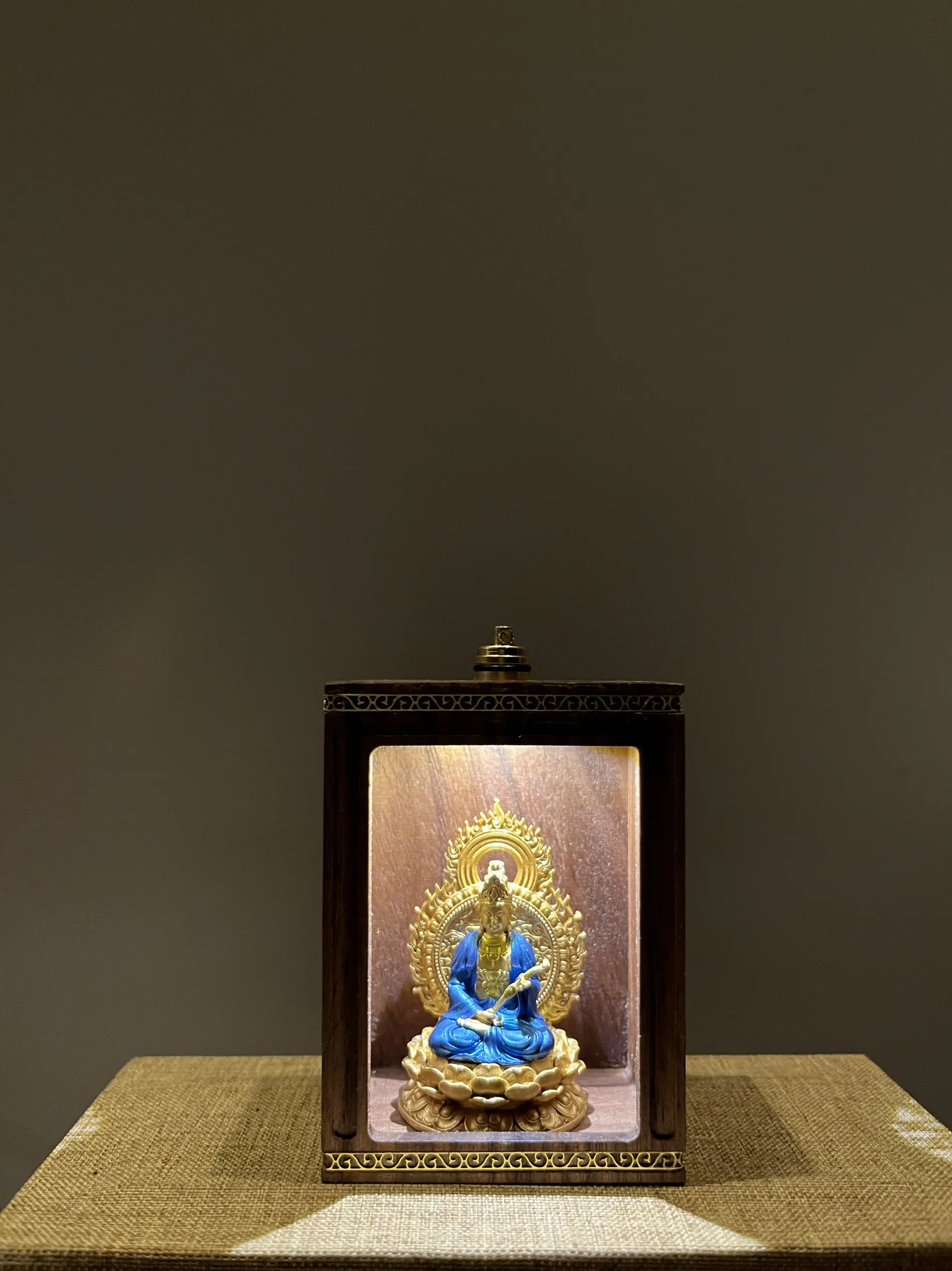 Puxian Bodhisattva Pure Painted Buddha Statue with Black Walnut Niche Twelve Zodiac Signs Snake Guardian Birth