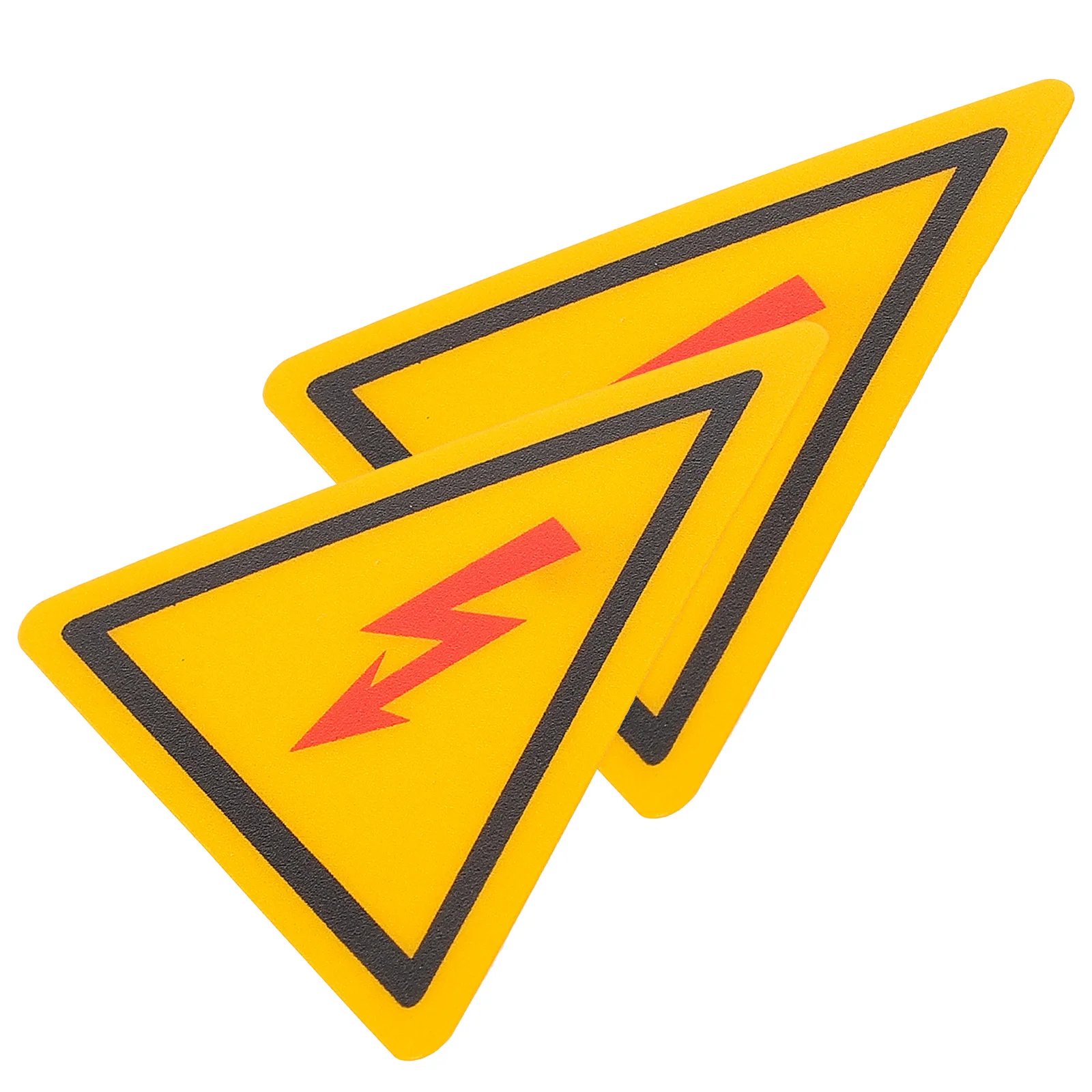2Pcs High Voltage Caution Stickers Triangular Shape Oil Resistant Electrical Warning Signs Workspace Safety Labels