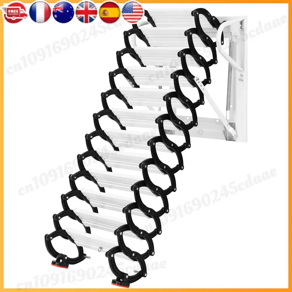 Electirc Attic Ceiling Ladder Applicable Height 11.2in Electirc Attic Ceiling Ladder Aluminum Alloy Attic Stairs for Home Indoor