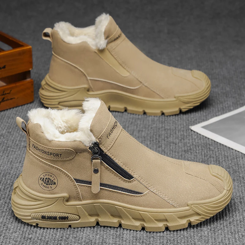 

Mens Casual Labor Shoes Fashion Zipper Versatile Men Outdoor Climbing Shoes Non Slip Wear-resistant Sneakers Zapatos Para Hombre