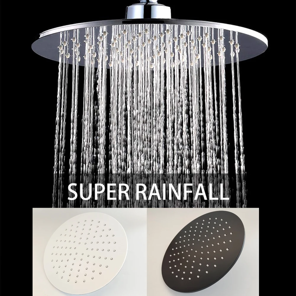 

Дождевая насадка для душа из АБС-пластика, черный настенный потолочный распылитель высокого давления, водосберегающая круглая, аксессуары для ванной комнаты