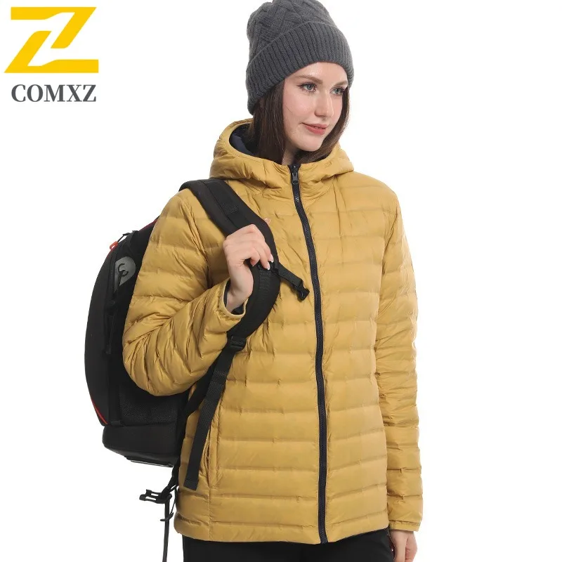 COMXZ  Winter New Down Jacket Classic Hooded 80% Duck Down Ski Warm Down Coat Casual sport Daily Style Warm Thickened Coat 2025