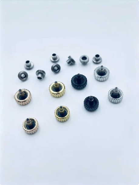 Stainless Steel Watch Crown for NH35 Movement - Multiple Colors With/Without 'S' Logo, Fit for NH34 NH36 Movements