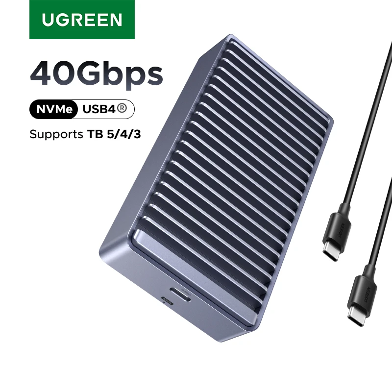 

【RU】UGREEN 40 Гбит/с M2 SSD-корпус USB4 NVMe, совместимый с SSD-корпусом Thunderbolt M.2 NVMe для Mac Mini M4 MacBook Pro