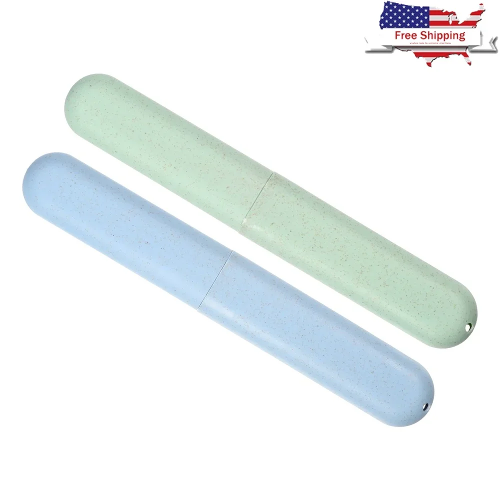 

2Pcs Travel Toothbrush Holders Case Dustproof Portable Lightweight PP Material Multi-Scene Use Ideal Home Business Trip