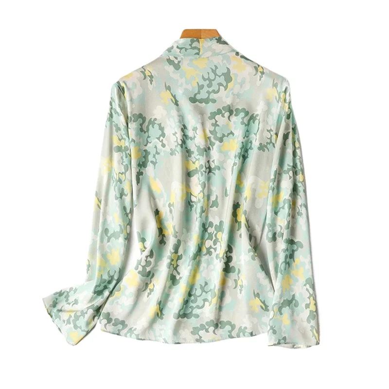 New arrived deep-V neck women blouses Fashion printed ladies shirts 2025 Spring Summer Button-Down Tops