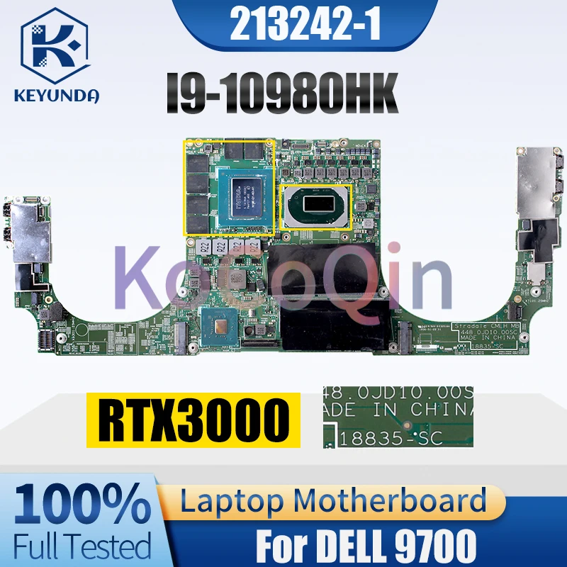 18835-SC For DELL 9700 Notebook Mainboard CN-JD1A18	QTJ1 I9-10980HK RTX3000 N19E-Q1-KD-A1 Laptop Motherboard Full Tested