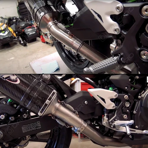 Imagen 2 del producto Tubo de Escape para motocicleta, enlace medio para Kawasaki Ninja 400 Z400 Z250 2017-2021, sistema de silenciador Tubo de Escape de 51mm