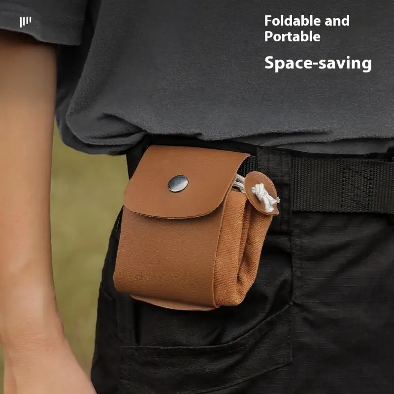 

1PC Foldable Foraging Bag Canvas Bushcraft Bag Foraging Pouch Storage Bags Easy Looping Around Belts Bags For Camping Hiking