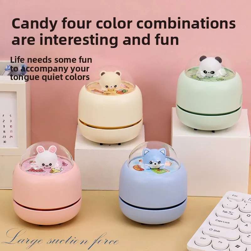 Wireless Desktop Vacuum Cleaner for Kids Students 3 Speed USB Type C Charging Eraser Pencil Dust Cleaner
