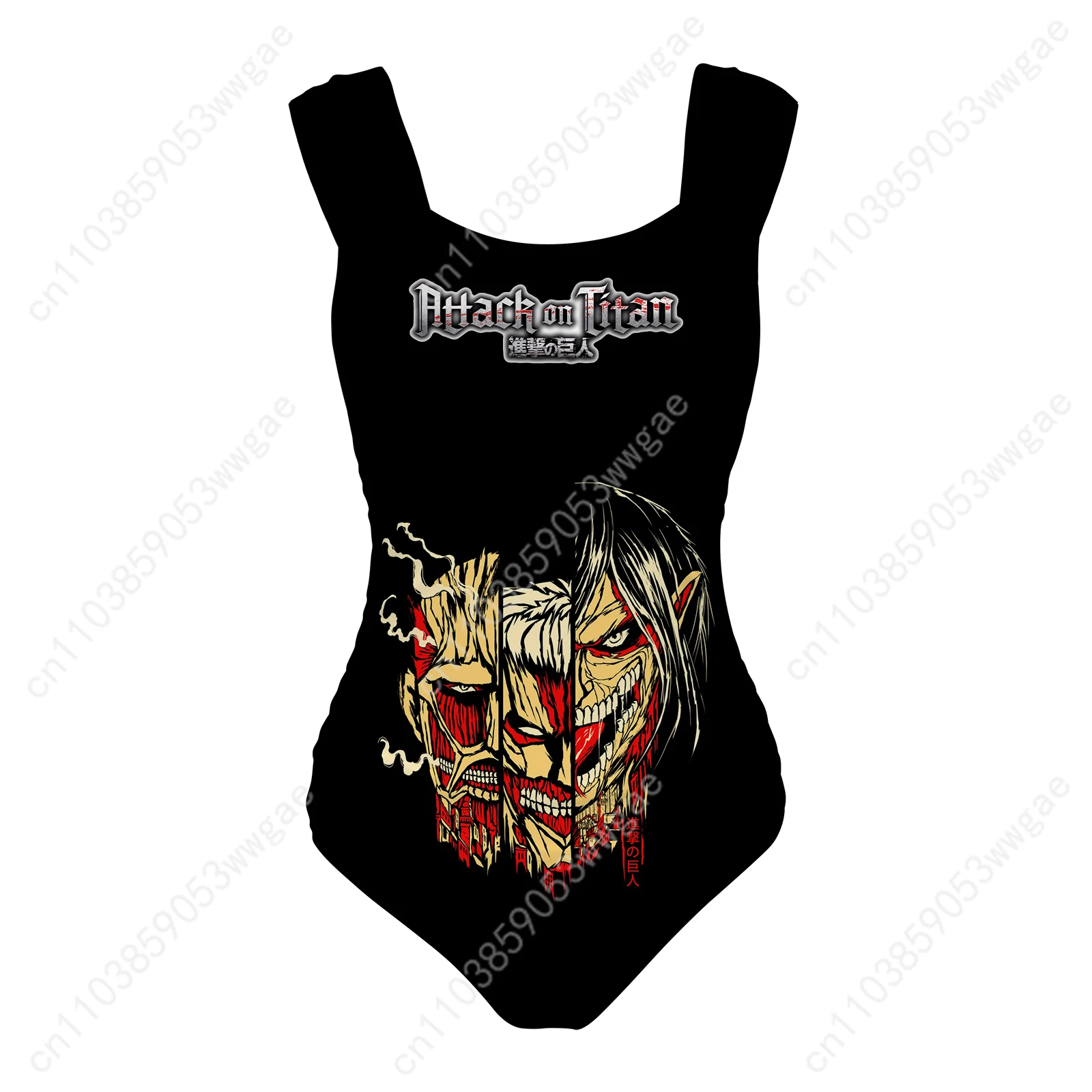 Attack On Titan One Piece Swimsuit Wide Strap Womens Bathing Suit Personalized Swimwear Beach Sexy Bikini Customized Beachwear