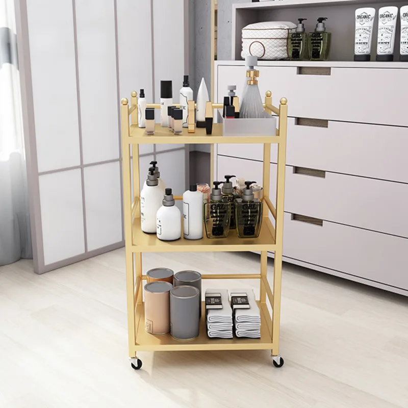 Beauty Shop Wheels Trolley Mobile Storage for Nail Eyelash Spa Salon Equipment Furniture Convenient Access Sleek Design Salon