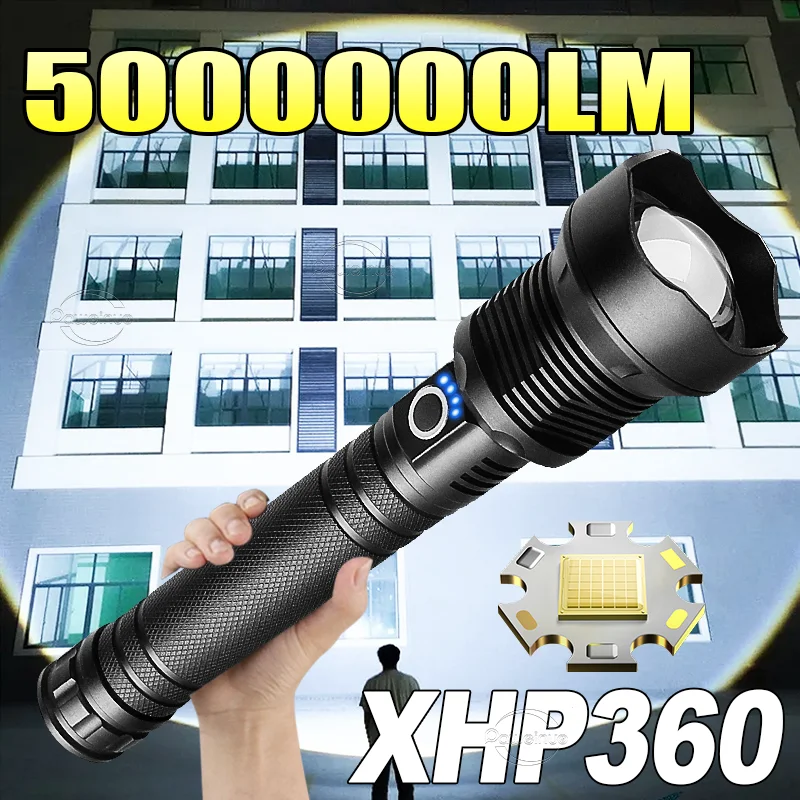 

Супер высокой мощности XHP360 светодиодный фонарь ультра яркий дальний тактический факел перезаряжаемый 18650 мощный открытый кемпинг Lantren