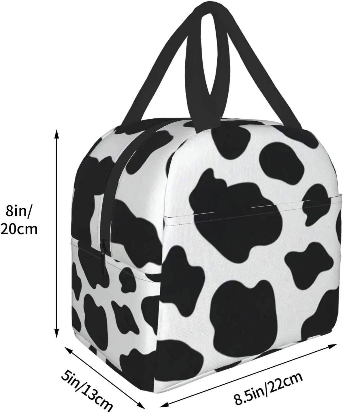 Cow Print Lunch Bag, Insulated Lunch Box Reusable Thermal Cooler Tote Bento For Office Work Picnic Travel