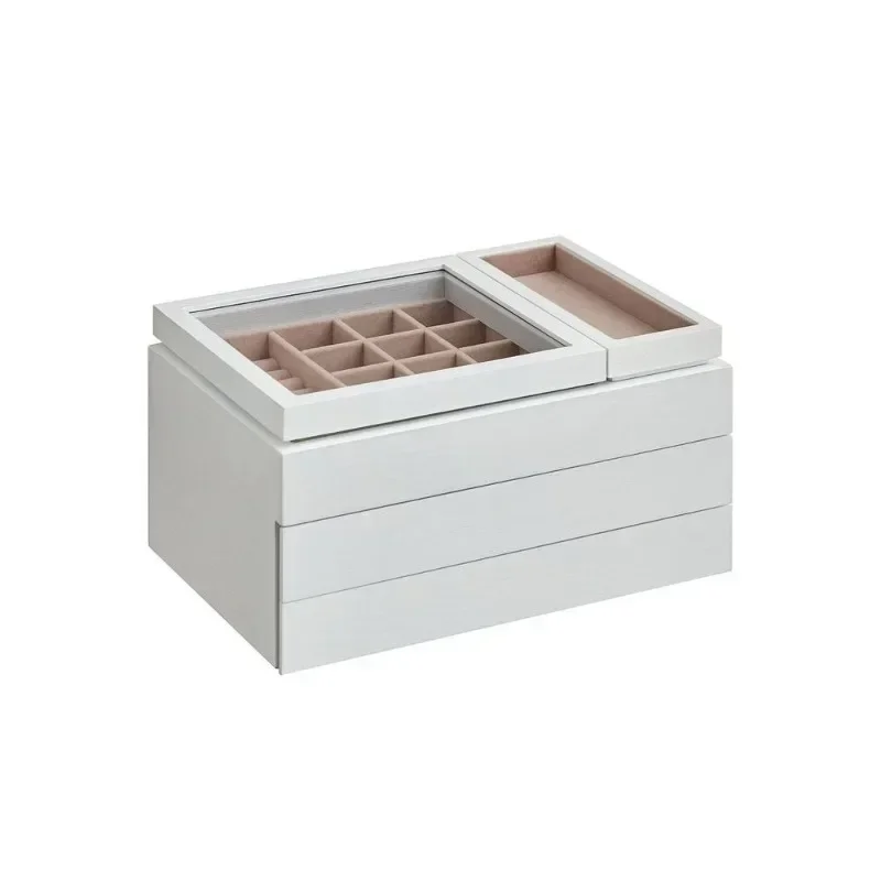 High-end light luxury acrylic cover dust-proof jewelry box necklace ring jewelry storage box