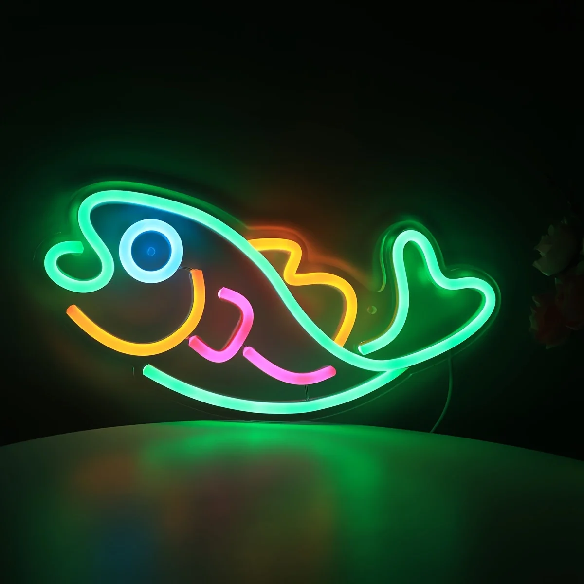 Fish LED Wall Neon Sign Light For Beach Pub Fishing Club Sea Food Restaurant Shop Store Party Room Kitchen Decoration