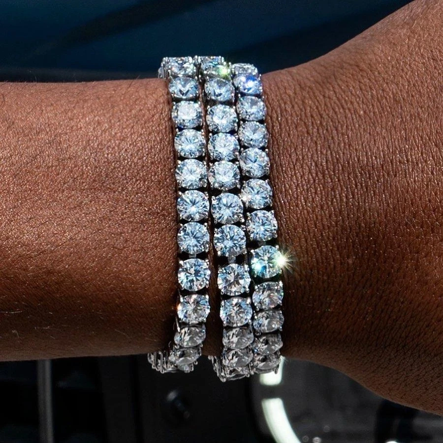 Hip hop bransoletka tenisowa Homme Trendy Punk Iced Out 3/4/5mm cyrkonia męskie diamentowy łańcuszek na dłoni Streetwear biżuteria H086 — zdjęcie 3