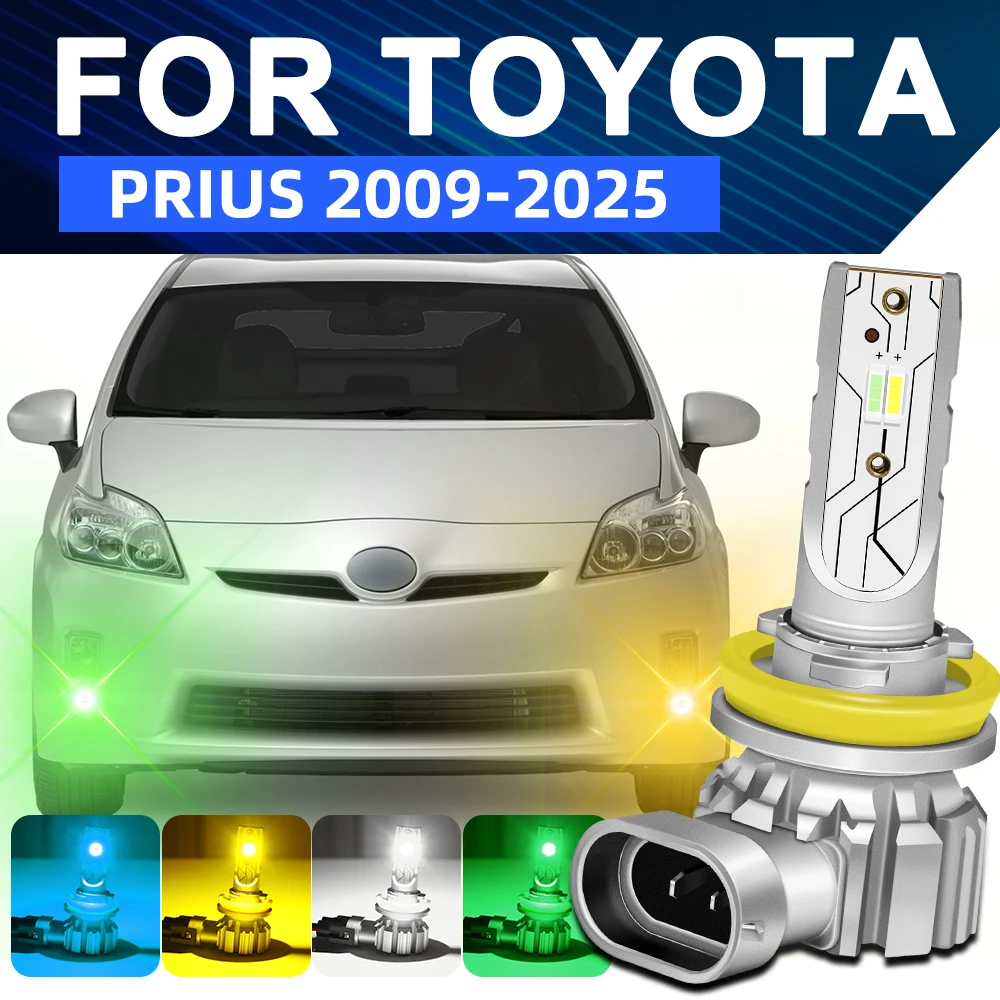 

LED Front Fog Light Bulb For Toyota Prius V C Plus W4 W3 NHP10 2009-2025 2014 2015 2016 2017 2018 Dual Colors Lemon Green Yellow