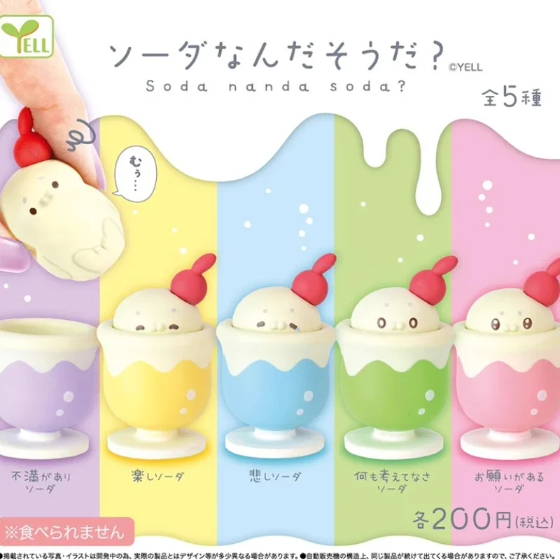 Figura Original de Anime Gashapon Kawaii, pequeño León marino, taza de bebida de agua y soda, estatuilla de Animal, cápsula bonita, juguetes de regalo