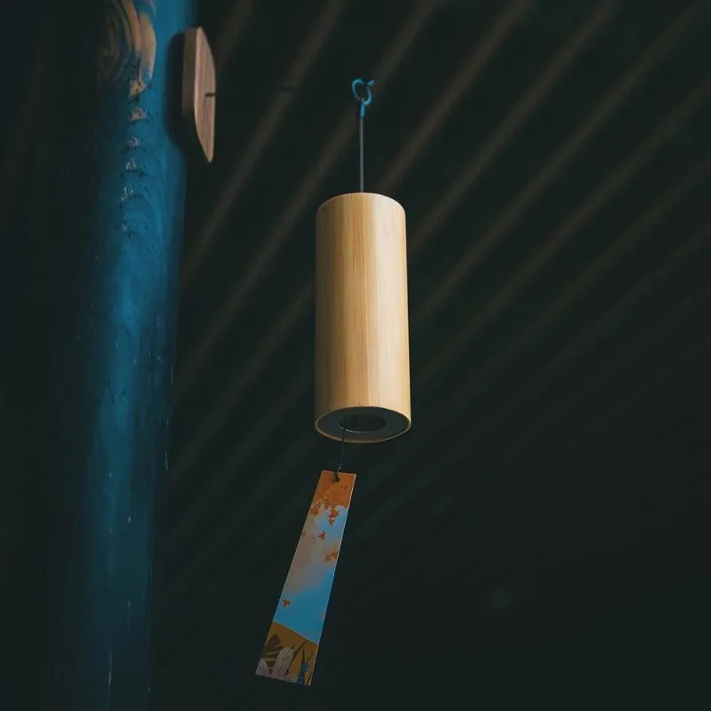 

Chord Japanese style, bamboo wind chimes healing system, meditation bell pendant, bedroom decoration
