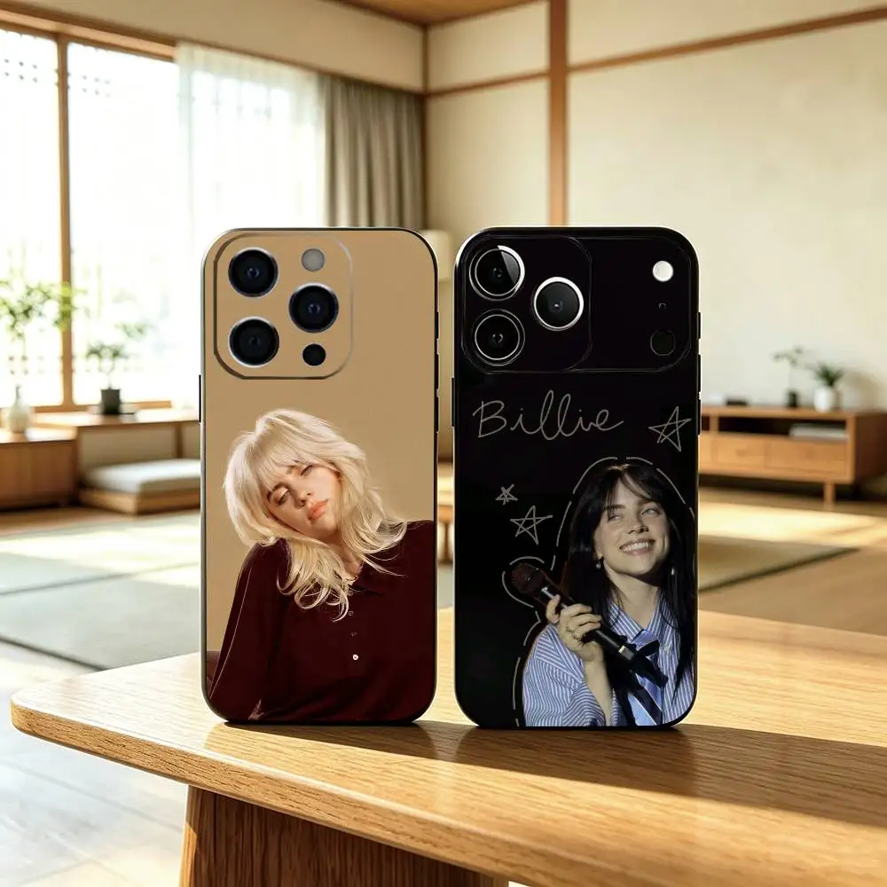 R-Rapper B-Billie E-Eilish Phone Case For iPhone 17,16,15,14,13,12,11 Plus,Pro Max,XS,Soft Silicone Black Cover Gift