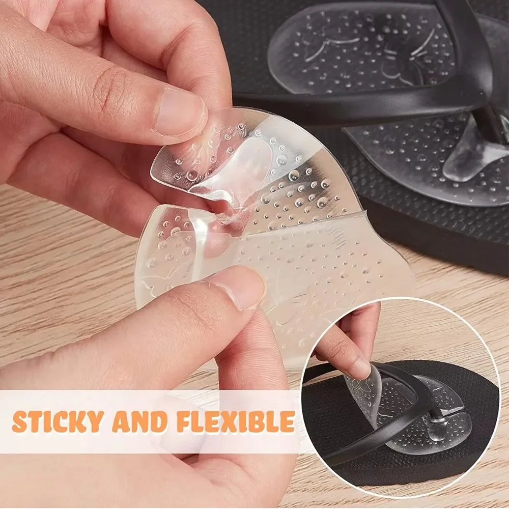 2Pcs Silicone Shoe Pads for Toe Protectors Anti-slip Flip Flop Sandals Forefoot Pad Gel Massage Slip Resistant Half Yard Insoles image 4